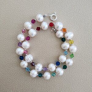 CRYSTAL PERSUASION PEARL & CRYSTAL NECKLACE--18"